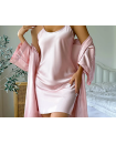 pink satin pajama set